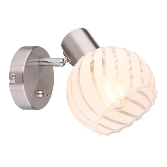 Globo Willy nikkel-átlátszó fali spotlámpa (GLO-54025-1) E27 1 izzós IP20