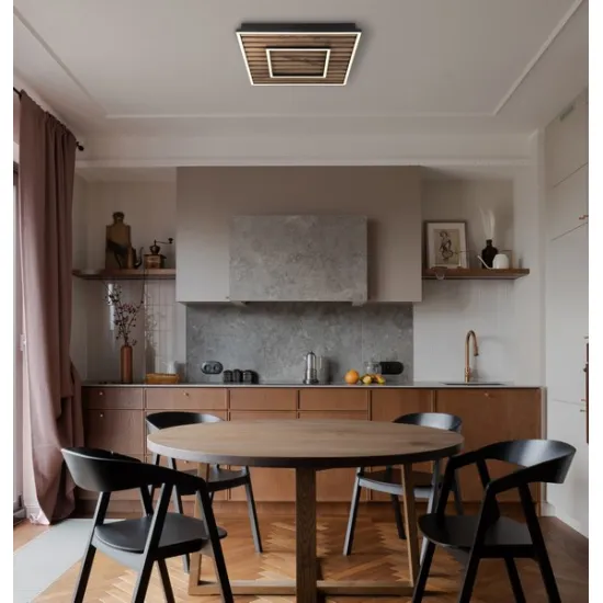 Globo Woody fekete-barna LED mennyezeti lámpa (GLO-67345D) LED 1 izzós IP20