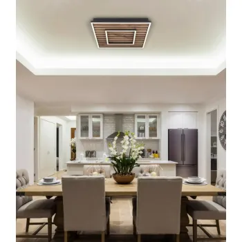 Globo Woody fekete-barna LED mennyezeti lámpa (GLO-67345D1) LED 1 izzós IP20