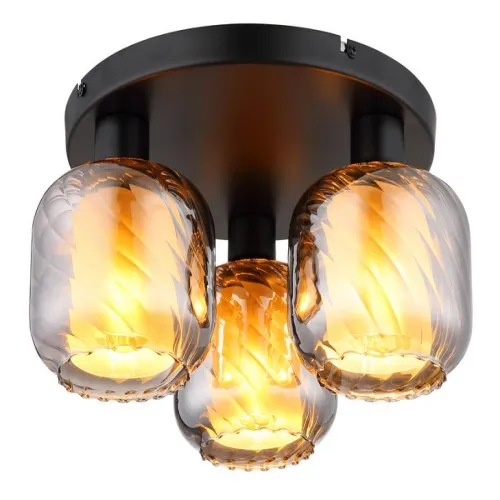 Globo Xia fekete-füstszínű  mennyezeti lámpa (GLO-15754-3D) E27 3 izzós IP20