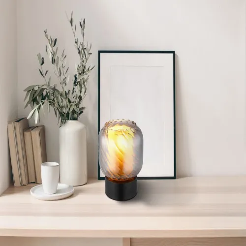 Globo Xia fekete-füstszínű  asztali lámpa (GLO-15754T) E27 1 izzós IP20