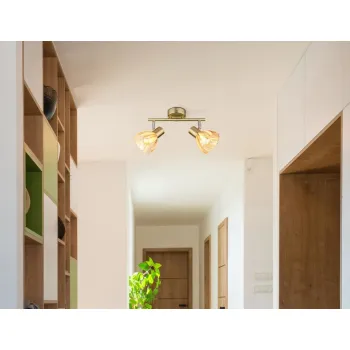 Globo Zachery sárgaréz-borostyán  mennyezeti spotlámpa (GLO-54315M-2) E14 2 izzós IP20