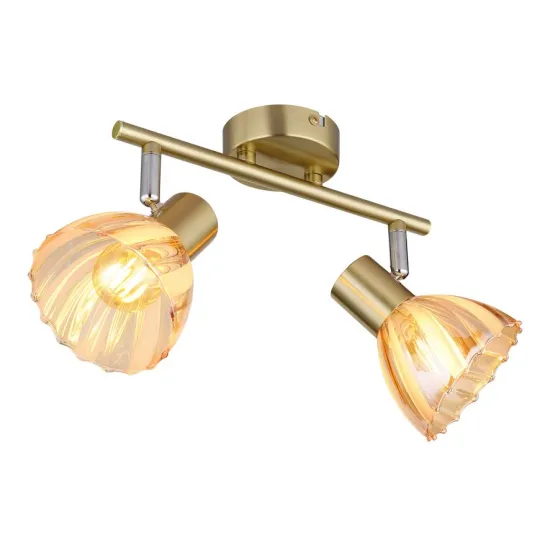 Globo Zachery sárgaréz-borostyán  mennyezeti spotlámpa (GLO-54315M-2) E14 2 izzós IP20