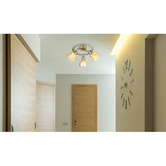 Globo Zachery sárgaréz-borostyán  mennyezeti spotlámpa (GLO-54315M-3) E14 3 izzós IP20