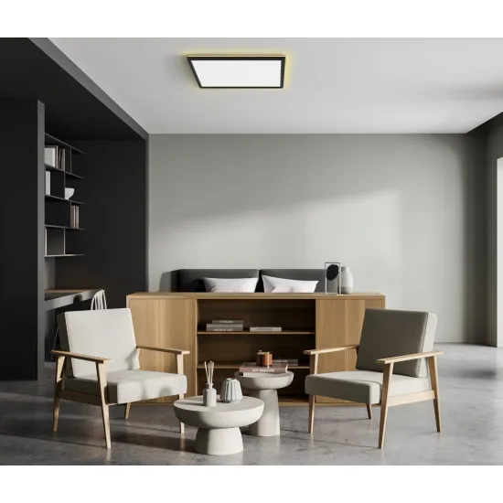 Italux Aleria  fekete LED mennyezeti lámpa (IT-PLF-39573-450S-50W-BL) LED 1 izzós IP20