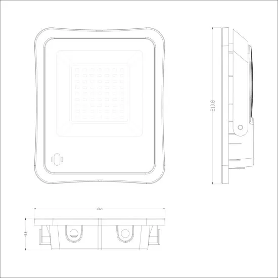 Italux Bares  szürke napelemes LED kültéri reflektor (IT-SLR-73142-50W) LED 1 izzós IP65