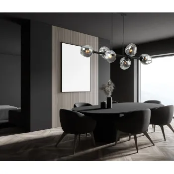 Italux Borgo  fekete-füstszínű függesztett lámpa (IT-PND-30843-6 BK+SG) E27 6 izzós IP20