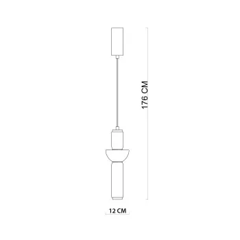 Italux Bruni  matt fekete LED függesztett lámpa (IT-PND-27372-1-19W-BK) LED 1 izzós IP20