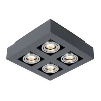 Italux Casemiro  fekete mennyezeti spotlámpa (IT-IT8002S4-BK/AL) GU10 4 izzós IP20