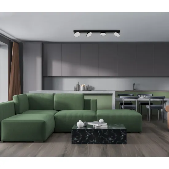 Italux Castelio  fekete LED mennyezeti spotlámpa (IT-SPL-31976-4B-BK) LED 4 izzós IP20