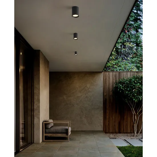 Italux Cervia fekete LED kültéri mennyezeti lámpa (IT-OPN-2003-4K) LED 1 izzós IP54