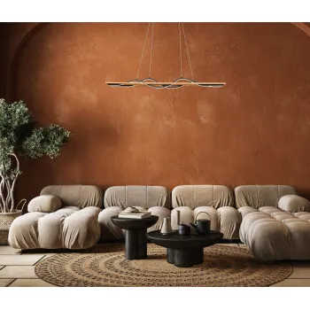 Italux Conato  fekete-natúr LED függesztett lámpa (IT-PND-23848-30W-BK-GD) LED 1 izzós IP20