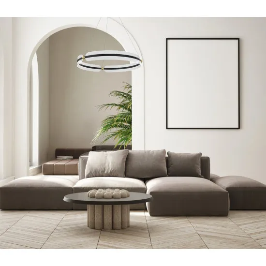 Italux Faris  fekete-arany LED függesztett lámpa (IT-PND-62738-53W-3K-BK-GD) LED 1 izzós IP20