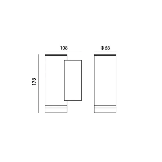 Italux Fondo fekete LED kültéri falikar (IT-OWL-2067-1-4K) LED 1 izzós IP54