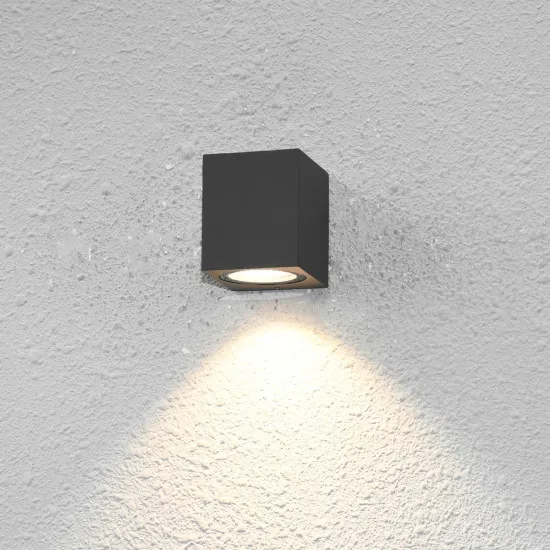 Italux Genta  fekete kültéri fali lámpa (IT-OWL-2197-1SQ) GU10 1 izzós IP54
