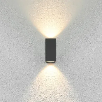 Italux Genta  fekete kültéri fali lámpa (IT-OWL-2198-1SQ) GU10 2 izzós IP54