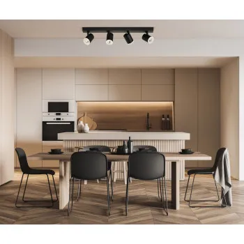 Italux Helvia  fekete LED mennyezeti spotlámpa (IT-SPL-31991-4B-BK) LED 4 izzós IP20