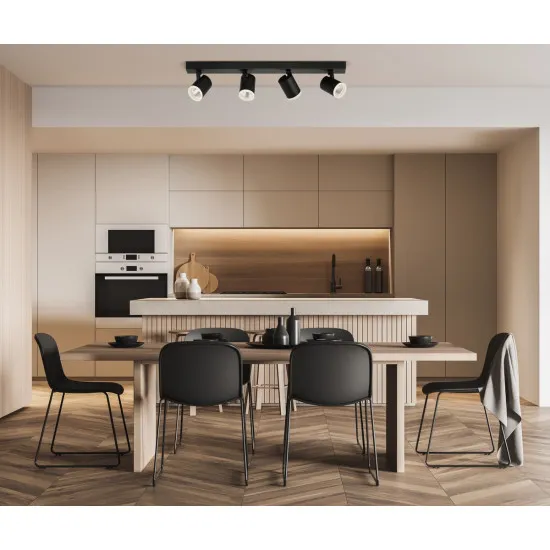 Italux Helvia  fekete LED mennyezeti spotlámpa (IT-SPL-31991-4B-BK) LED 4 izzós IP20