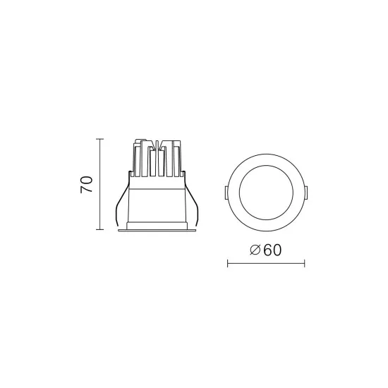 Italux Intro  fehér LED mennyezetbe építhető lámpa (IT-DA-012A/WK-WW/36) LED 1 izzós IP20