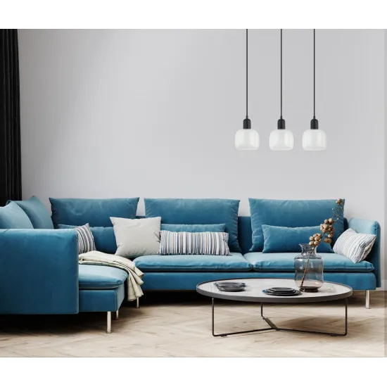 Italux Lamezia  fekete függesztett lámpa (IT-PND-67594-3-BK+CL) E27 3 izzós IP20
