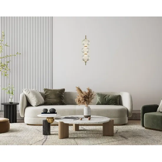Italux Lazie  réz-átlátszó LED függesztett lámpa (IT-PND-29038-3-GD) LED 1 izzós IP20