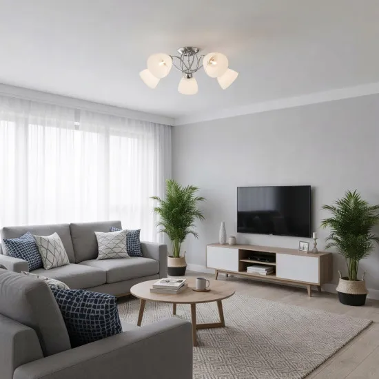 Italux Lugano  króm-fehér csillár (IT-PND-5643-5) E27 5 izzós IP20