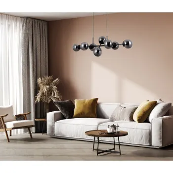Italux Molite  fekete függesztett lámpa (IT-PND-1098-8-BL) E14 8 izzós IP20