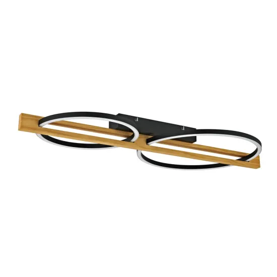 Italux Natano  fekete-natúr LED mennyezeti lámpa (IT-PLF-55362-25W-WO) LED 1 izzós IP20