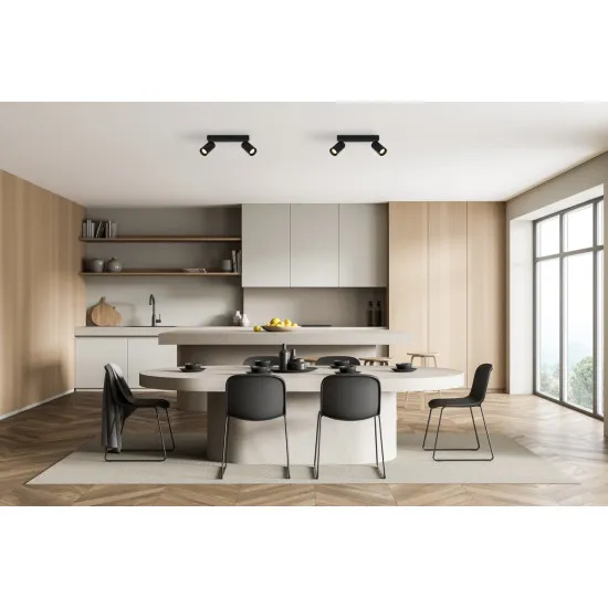 Italux Nesto  fekete mennyezeti spotlámpa (IT-SPL-23436-2-BK) GU10 2 izzós IP20