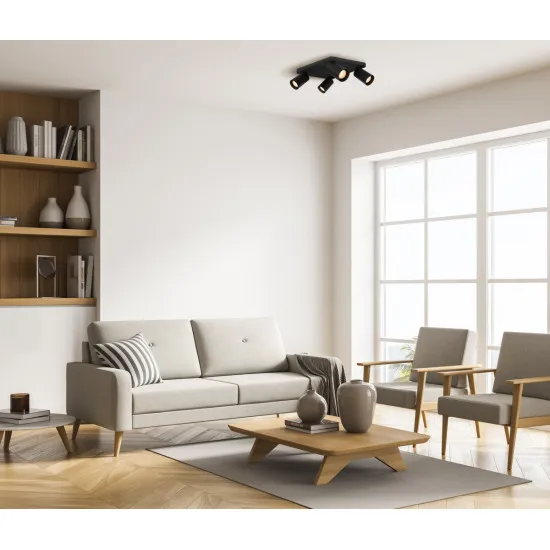 Italux Nesto  fekete mennyezeti spotlámpa (IT-SPL-23436-4S-BK) GU10 4 izzós IP20