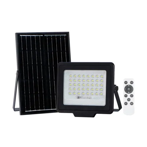 Italux Norla  fekete napelemes LED kültéri reflektor (IT-SLR-42563-100W) LED 1 izzós IP65
