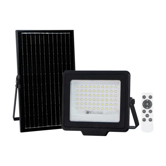 Italux Norla  fekete napelemes LED kültéri reflektor (IT-SLR-42563-200W) LED 1 izzós IP65