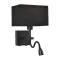 Italux Norte  fekete olvasólámpás LED falikar (IT-WL-1122-2-BL-BM-RC-BL) LED+E27 2 izzós IP20
