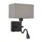 Italux Norte  fekete olvasólámpás LED falikar (IT-WL-1122-2-BL-BM-RC-GR) LED+E27 2 izzós IP20