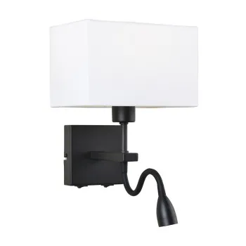 Italux Norte  fekete olvasólámpás LED falikar (IT-WL-1122-2-BL-BM-RC-WH) LED+E27 2 izzós IP20