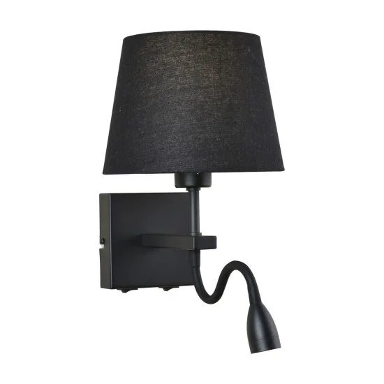Italux Norte  fekete olvasólámpás LED falikar (IT-WL-1122-2-BL-BM-RO-BL) LED+E27 2 izzós IP20