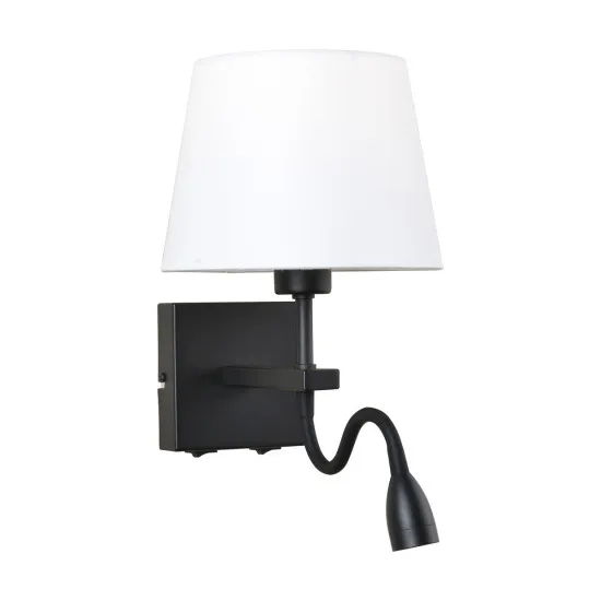 Italux Norte  fekete olvasólámpás LED falikar (IT-WL-1122-2-BL-BM-RO-WH) LED+E27 2 izzós IP20