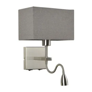 Italux Norte  nikkel olvasólámpás LED falikar (IT-WL-1122-2-BL-SN-RC-GR) LED+E27 2 izzós IP20