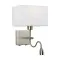 Italux Norte  nikkel olvasólámpás LED falikar (IT-WL-1122-2-BL-SN-RC-WH) LED+E27 2 izzós IP20