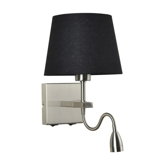 Italux Norte  nikkel olvasólámpás LED falikar (IT-WL-1122-2-BL-SN-RO-BL) LED+E27 2 izzós IP20