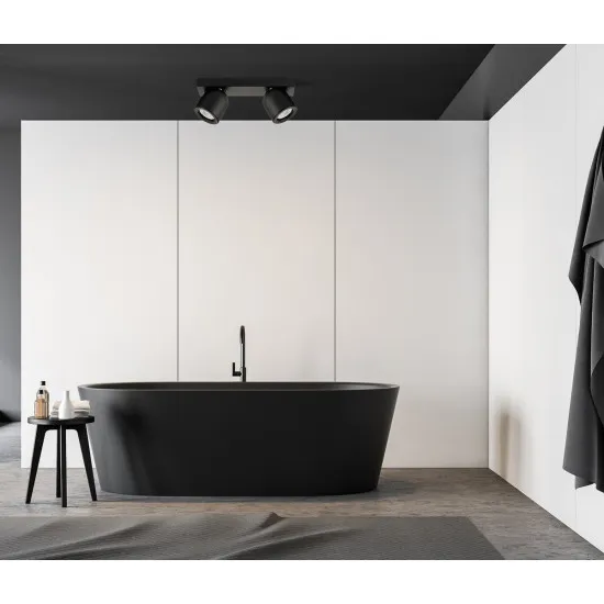 Italux Nuora  fekete mennyezeti spotlámpa (IT-SPL-2855-2B-BL) GU10 2 izzós IP20