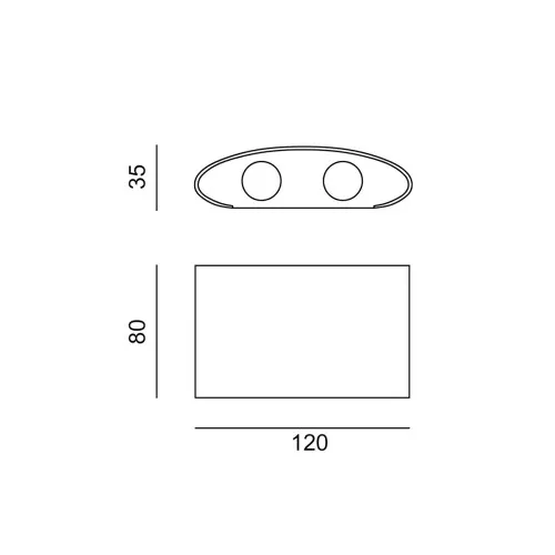 Italux Ortelo  fekete LED kültéri fali lámpa (IT-OWL-451-2-BL) LED 1 izzós IP54