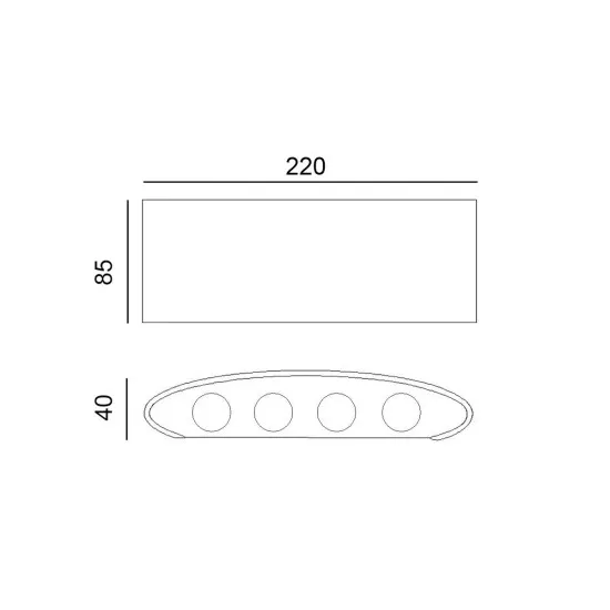 Italux Ortelo  fekete LED kültéri fali lámpa (IT-OWL-451-4-BL) LED 1 izzós IP54