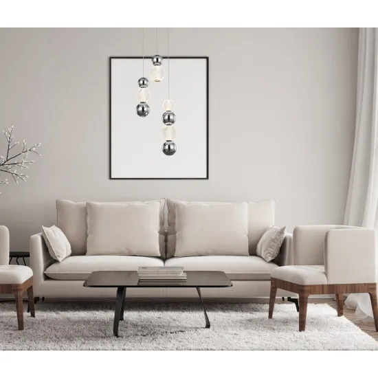 Italux Oter  krómszínű LED függesztett lámpa (IT-PND-83728-21W-3K-CH) LED 1 izzós IP20