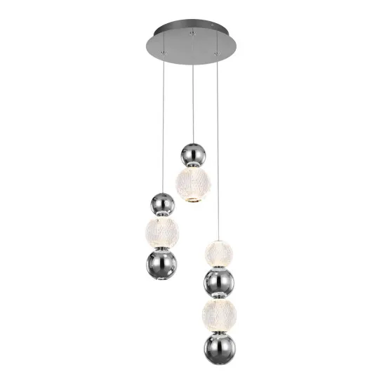 Italux Oter  krómszínű LED függesztett lámpa (IT-PND-83728-21W-3K-CH) LED 1 izzós IP20