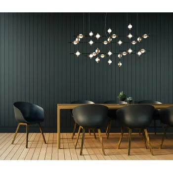 Italux Provenza  fekete-arany LED függesztett lámpa (IT-MD18001067-30A BG) LED 1 izzós IP20
