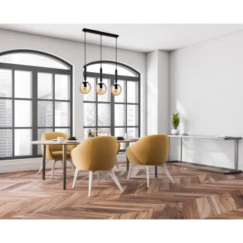 Italux Ravena  fekete függesztett lámpa (IT-PND-2324-3L BK+AMB) E27 3 izzós IP20