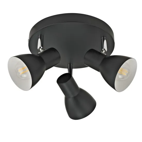 Italux Riado  fekete mennyezeti spotlámpa (IT-SPL-3422-3-BL) E14 3 izzós IP20