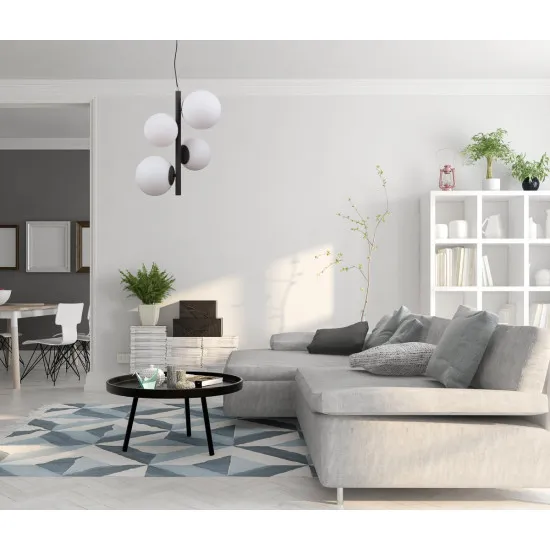 Italux Riga  fekete függesztett lámpa (IT-PND-44213-4A-SBL) E14+E27 4 izzós IP20