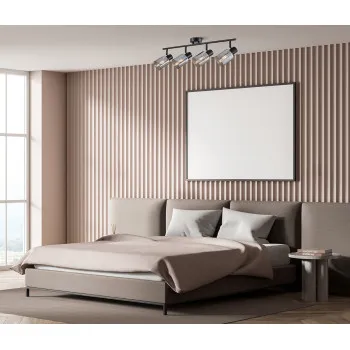 Italux Santia  fekete-füstszínű mennyezeti spotlámpa (IT-SPL-65342-4-BK-SG) E14 4 izzós IP20